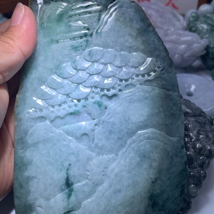 翡翠未镶嵌颈饰保真天然A货翡翠