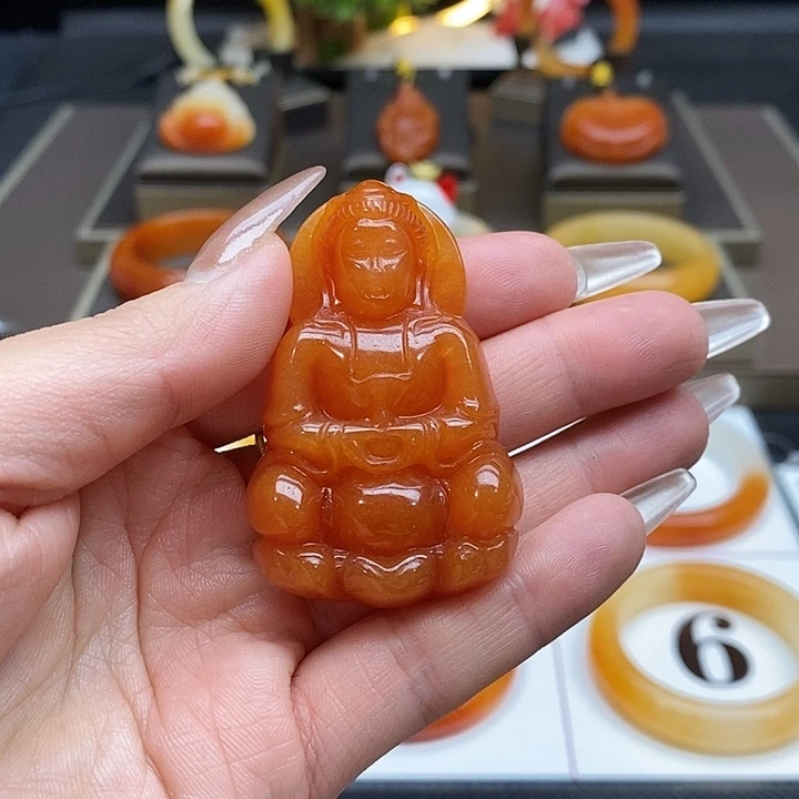 石英质玉（黄龙玉）未镶嵌吊坠