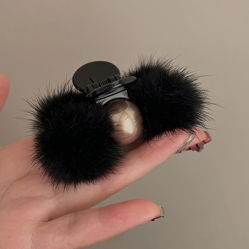 秋冬发量少毛毛半扎发小抓夹女2025新款后脑勺盘发鲨鱼夹子高级感