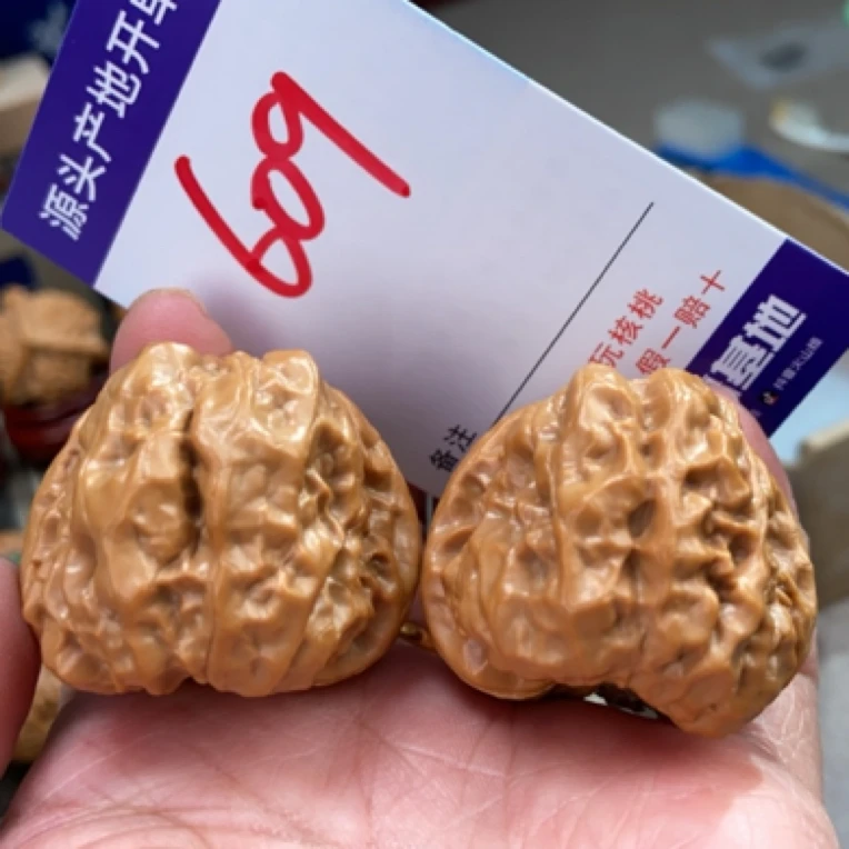 39大肚蛤蟆头文玩核桃镶嵌绿松石609号