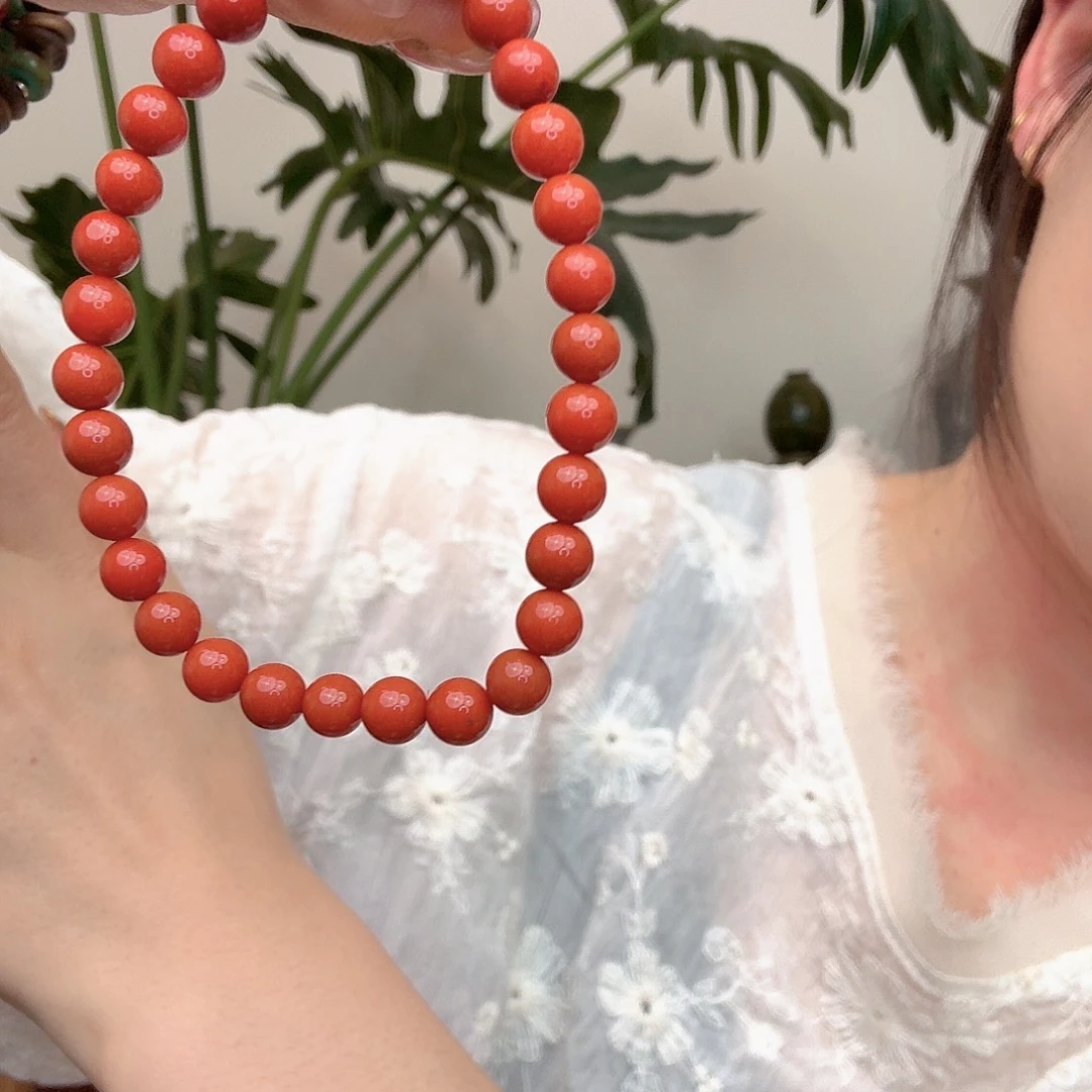 追***乔南红玛瑙未镶嵌手链