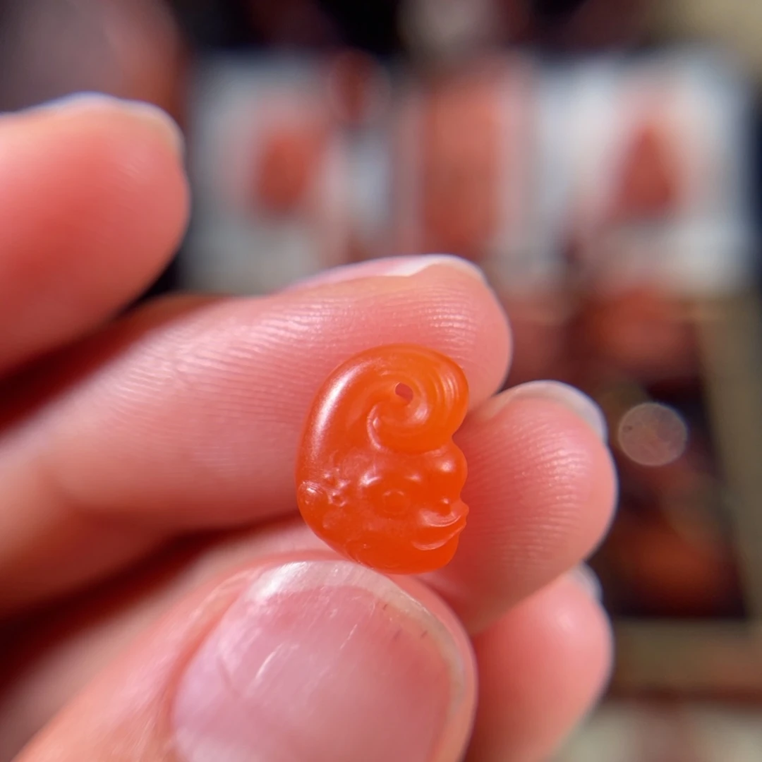 南红玛瑙未镶嵌龙鱼侧挂10.9*8.6不退不换