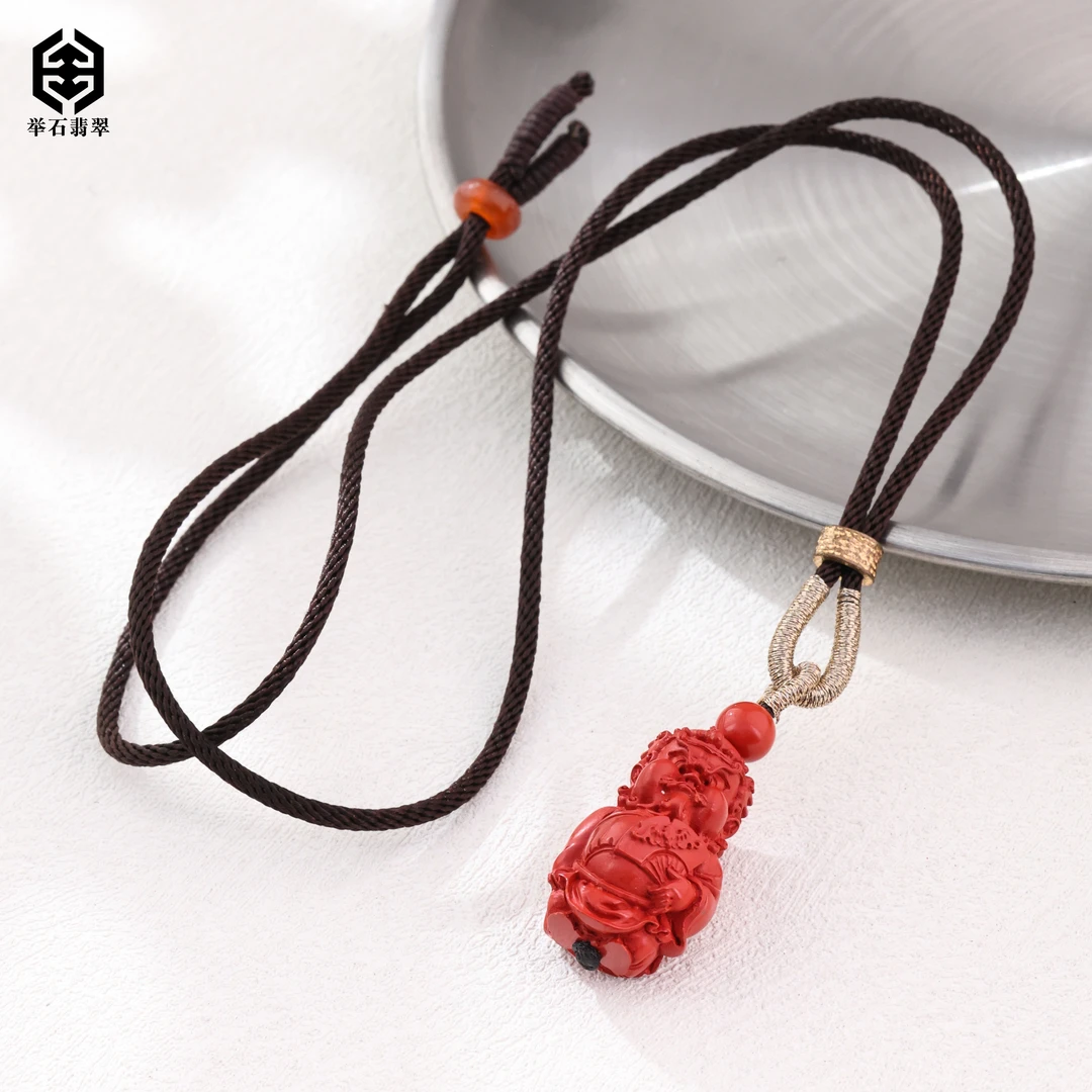 含辰砂工艺品【举石臻品】TH0213-5062-3朱砂吊坠(一件/多样性发）R