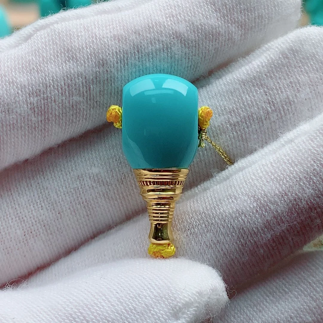 绿松石18K金镶嵌配饰