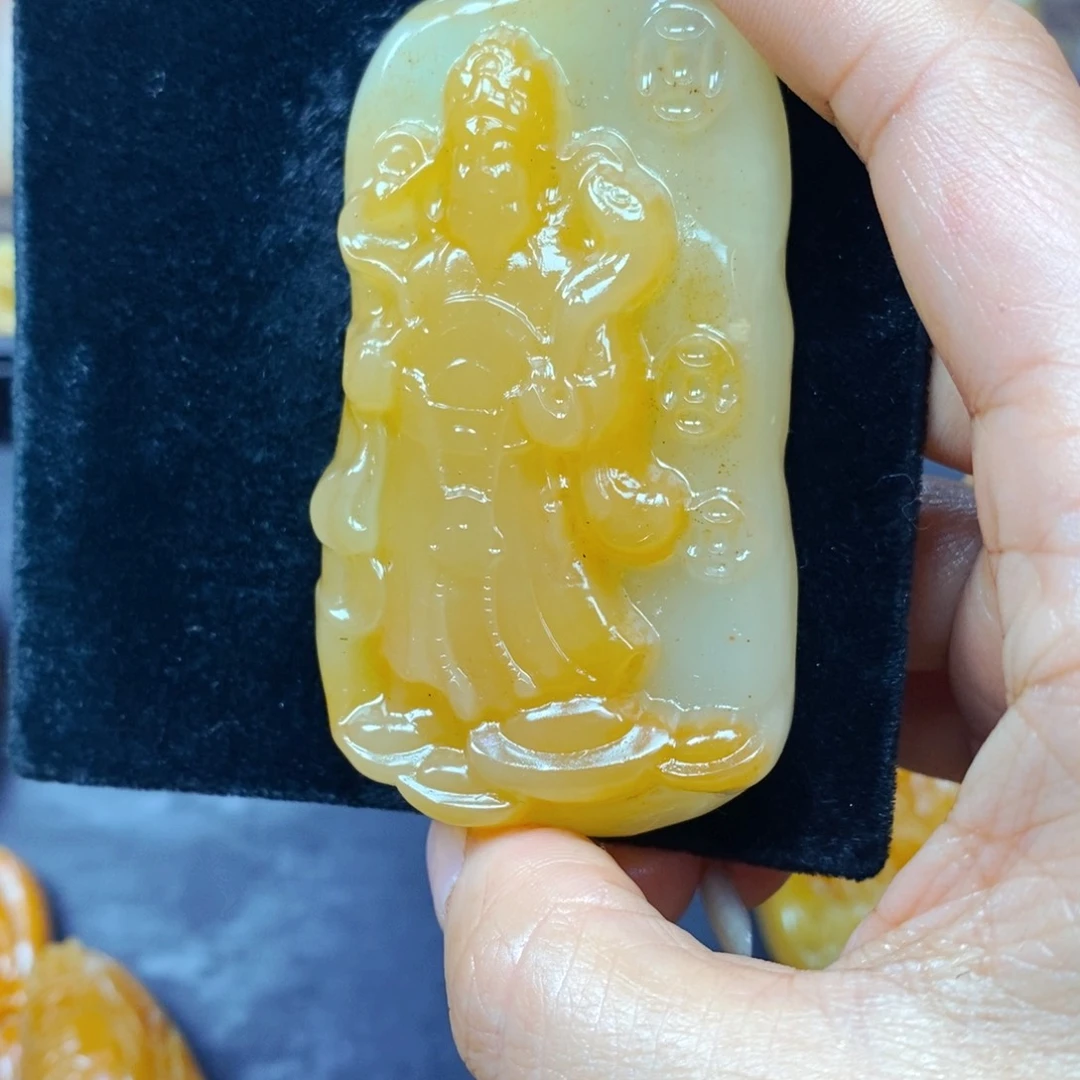 石英质玉（黄龙玉）未镶嵌吊坠(不含链)