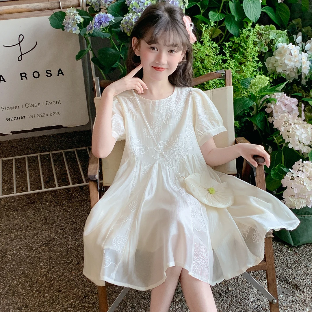 女童连衣裙夏装2025新款儿童洋气时髦好看薄款裙子夏季女孩公主裙