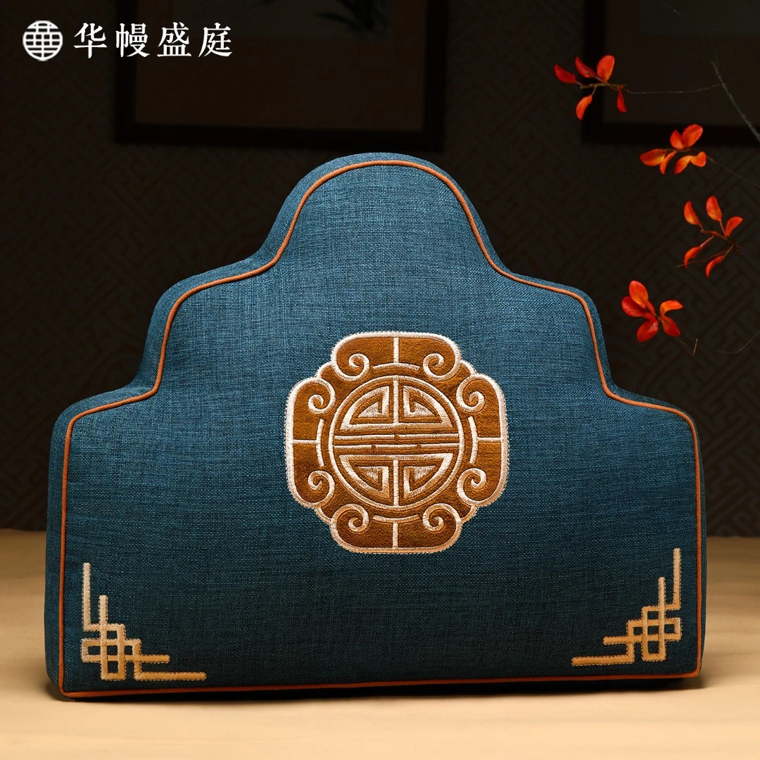 主播专享-{重工刺绣亏米宠粉}-新中式含芯靠山枕重工刺绣