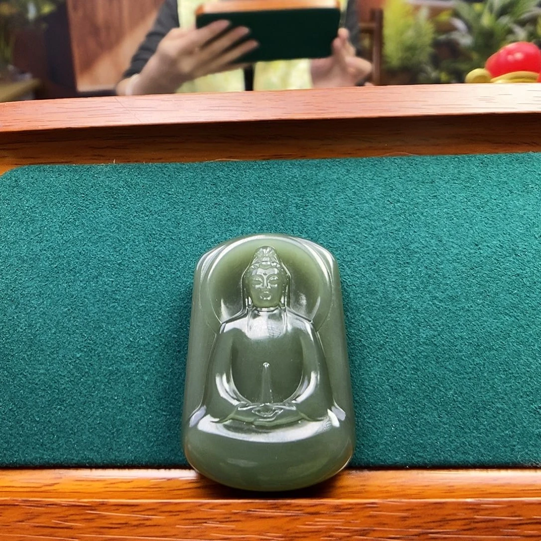 和田玉未镶嵌颈饰004净瓶观音