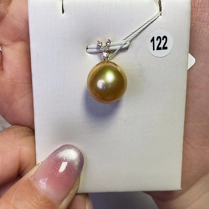 海水珍珠吊坠(不含链)18K金镶嵌