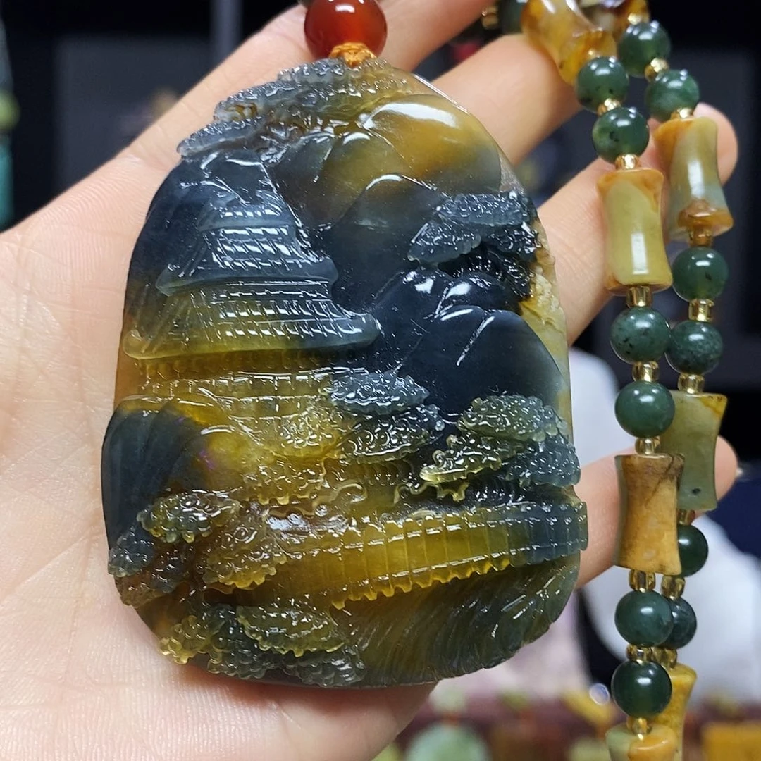 岫玉未镶嵌挂件挂件