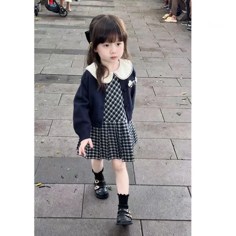 【省心穿搭】秋装2025新款洋气儿童针织开衫公主裙宝宝周岁礼服裙子