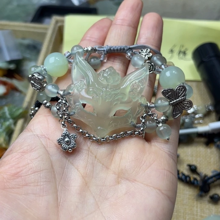 蛇纹石玉合金颈饰