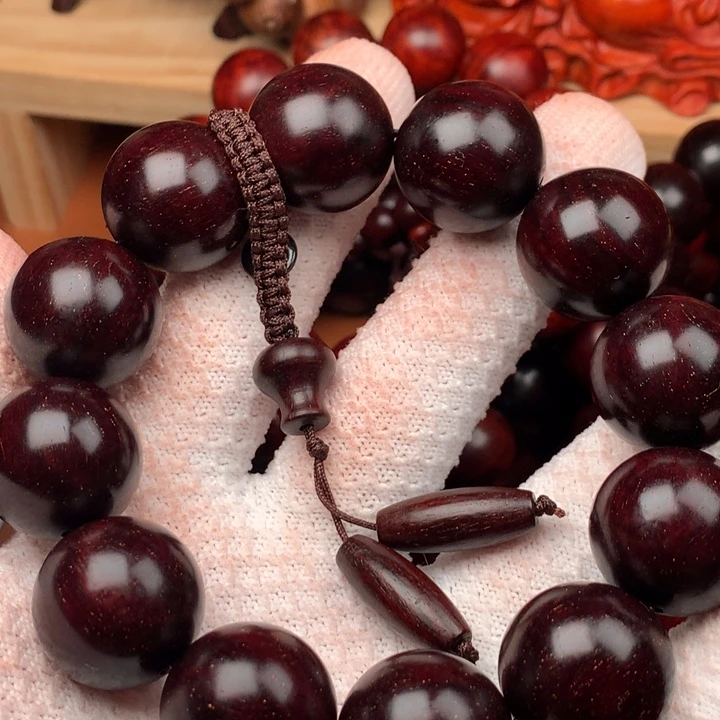 普***民染料紫檀（血檀）手串/手链2.0镇店紫泥满金星