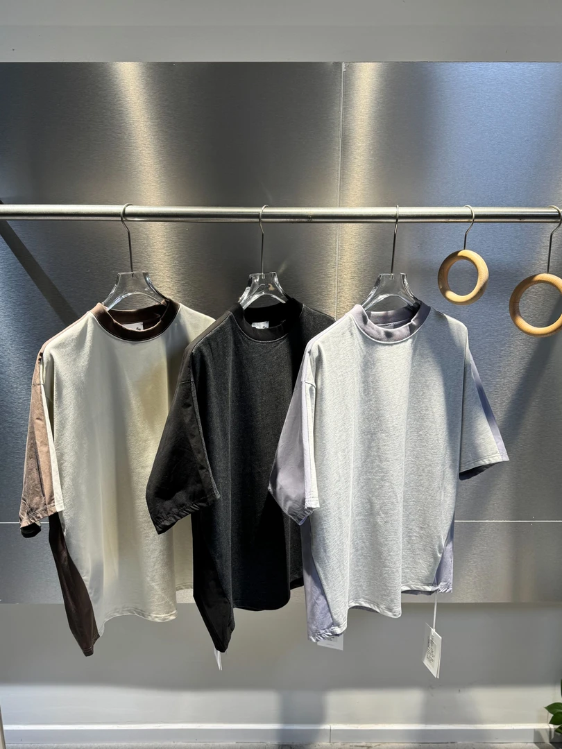 25ss丶极简双面夏季冰凉潮流宽松廓形百搭休闲蝙蝠袖纯棉T恤8076