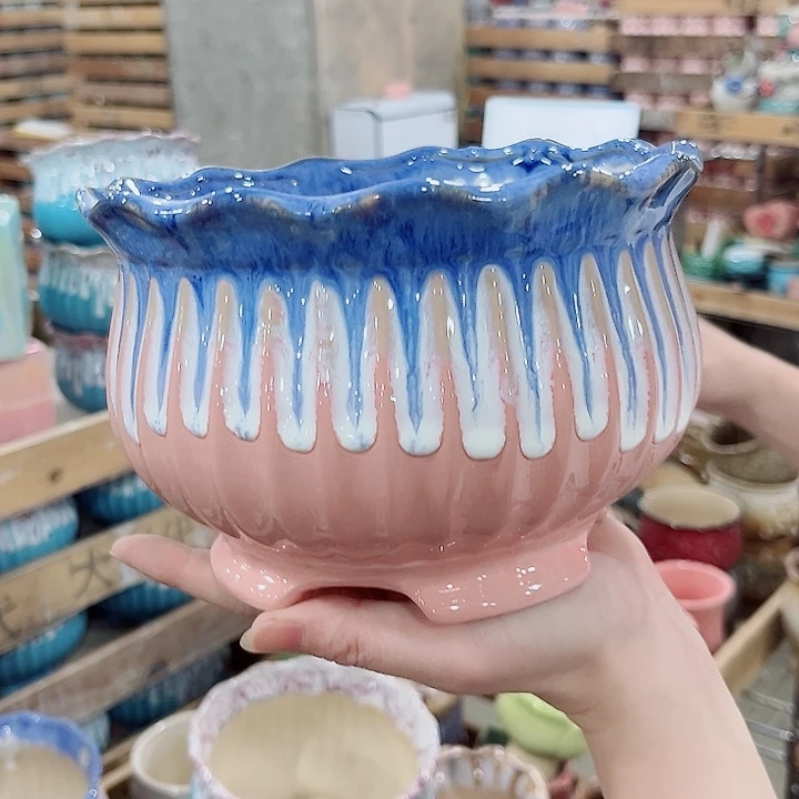 有孔.凑单10元陶瓷花盆发货！