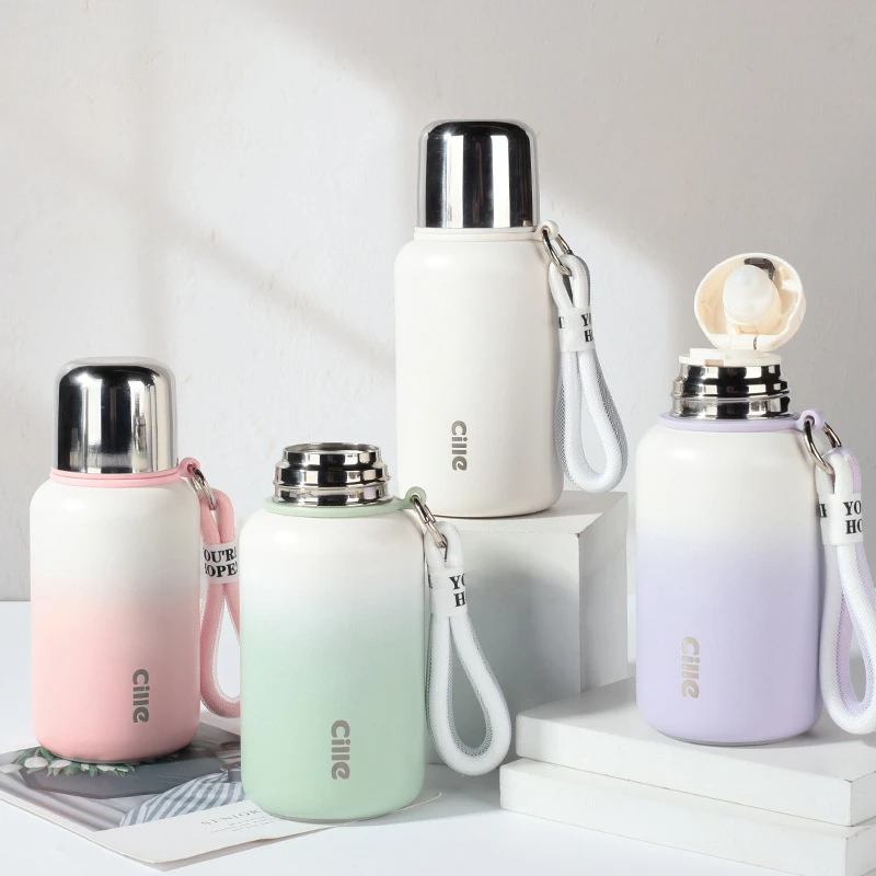 希乐保温杯大容量316不锈钢学生可爱便携高颜值户外网红水杯