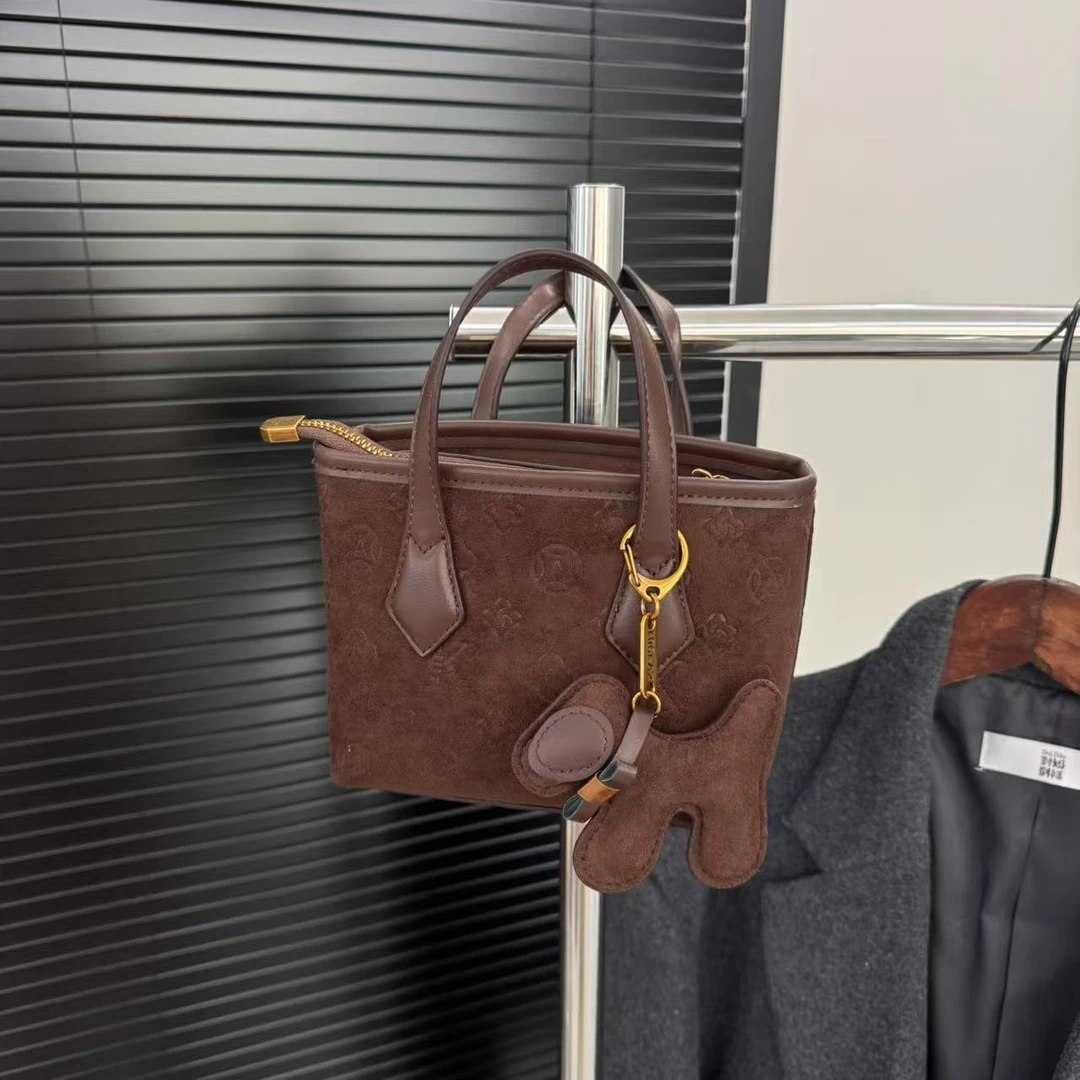 （送挂件）高级感秋冬百搭时尚女包小号菜篮子包包【1012-1】