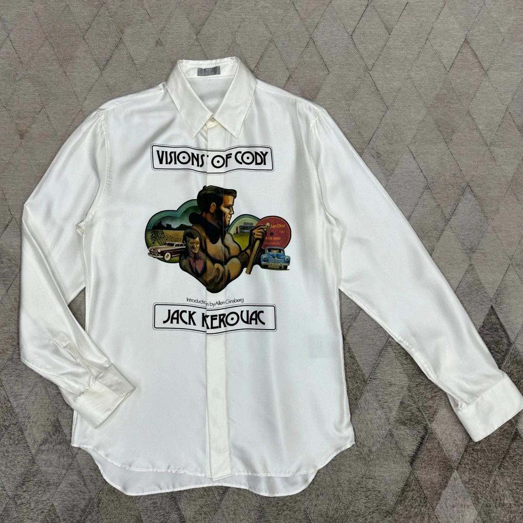 全新未使用 DIOR/迪奥 132941 男款艺术家联名 桑蚕丝衬衫