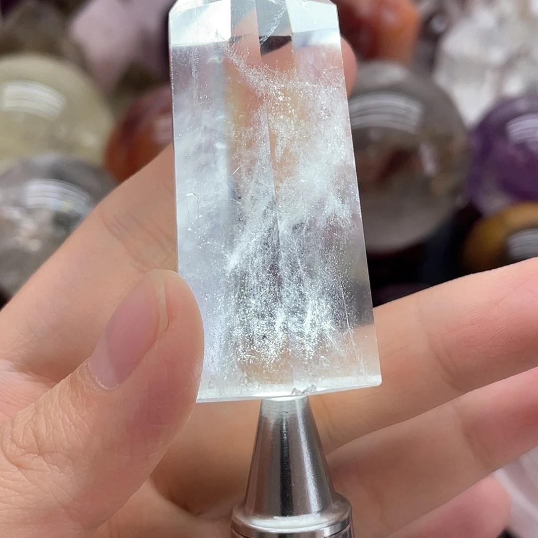 发晶珠宝半成品未镶嵌83白水晶柱无暇无裂