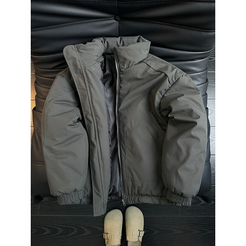 美式立领飞行夹克棉服男款冬季加厚保暖外套cleanfit短款廓形棉衣
