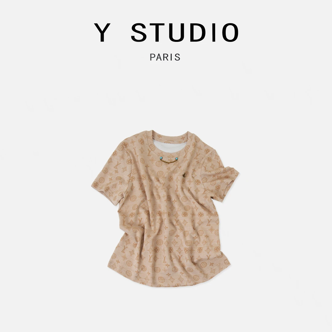 【大妮专属】（连绵骤雨）2025气质百搭休闲设计重工时尚短袖 T恤