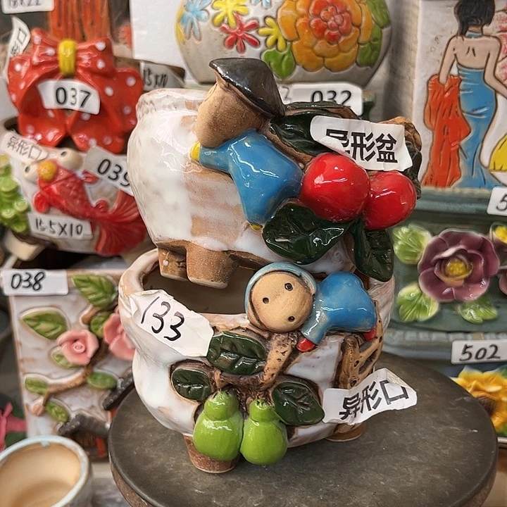 粗陶材质多肉花盆