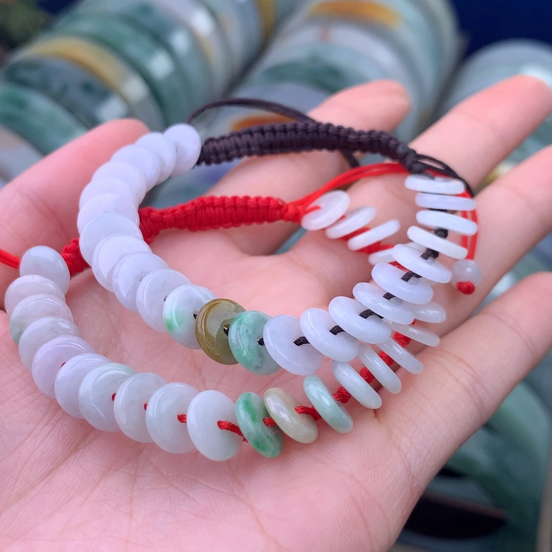 翡翠未镶嵌手链多样性发货发一件