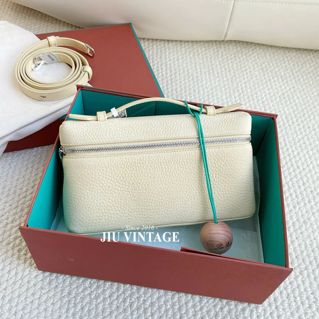 99新 Loro Piana/诺悠翩雅 Extra Bag lp饭盒包19小鸡黄JM15-0307