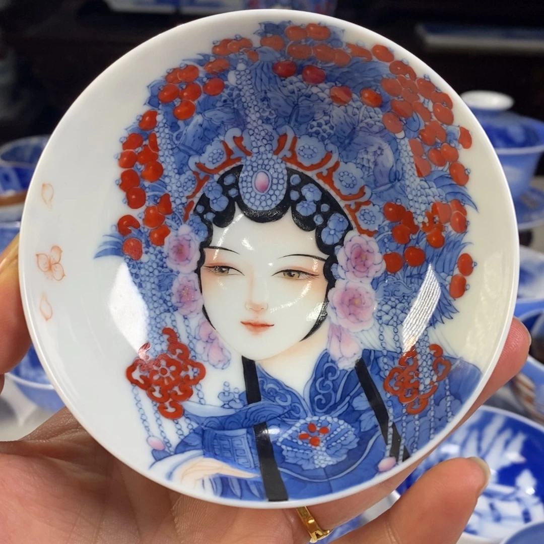 青花花旦主人杯杯