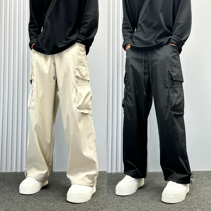 美式高级感工装裤男款秋季户外多口袋直筒宽松痞帅风休闲伞兵裤子