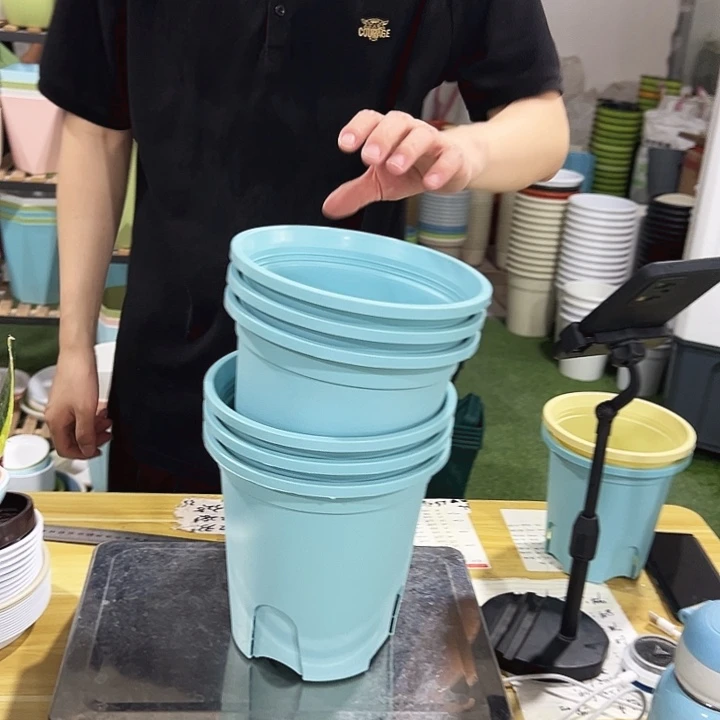 瑕疵圆形控根口18高18蓝色无托6只