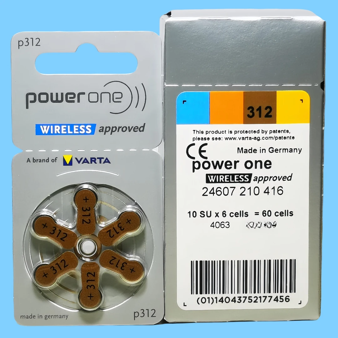 德国进口powerone助听器电池P312号A312峰力西门子瑞声达纽扣电子