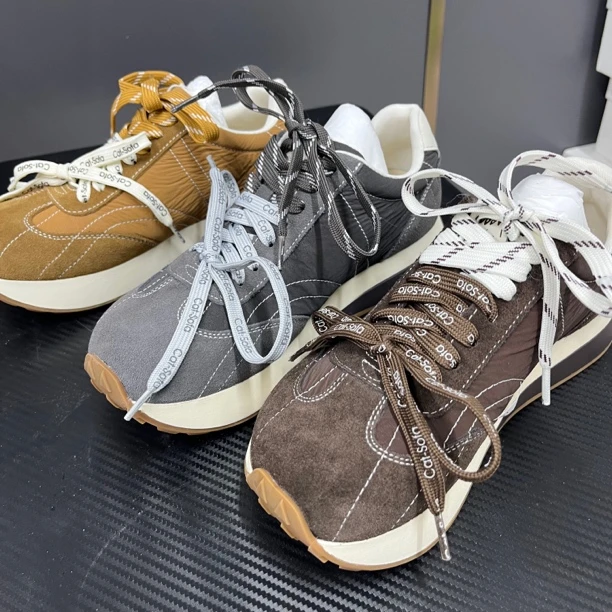 品味前线 芒果头反绒皮拼色休闲鞋9036