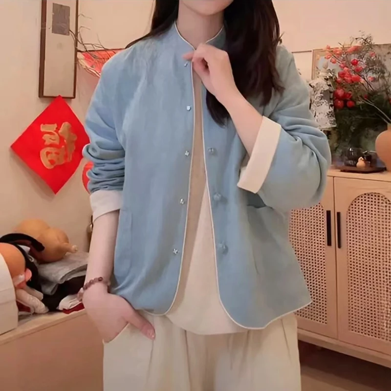 2025年春秋季新款韩版拼色两面穿外套女小众休闲百搭高级感上衣潮