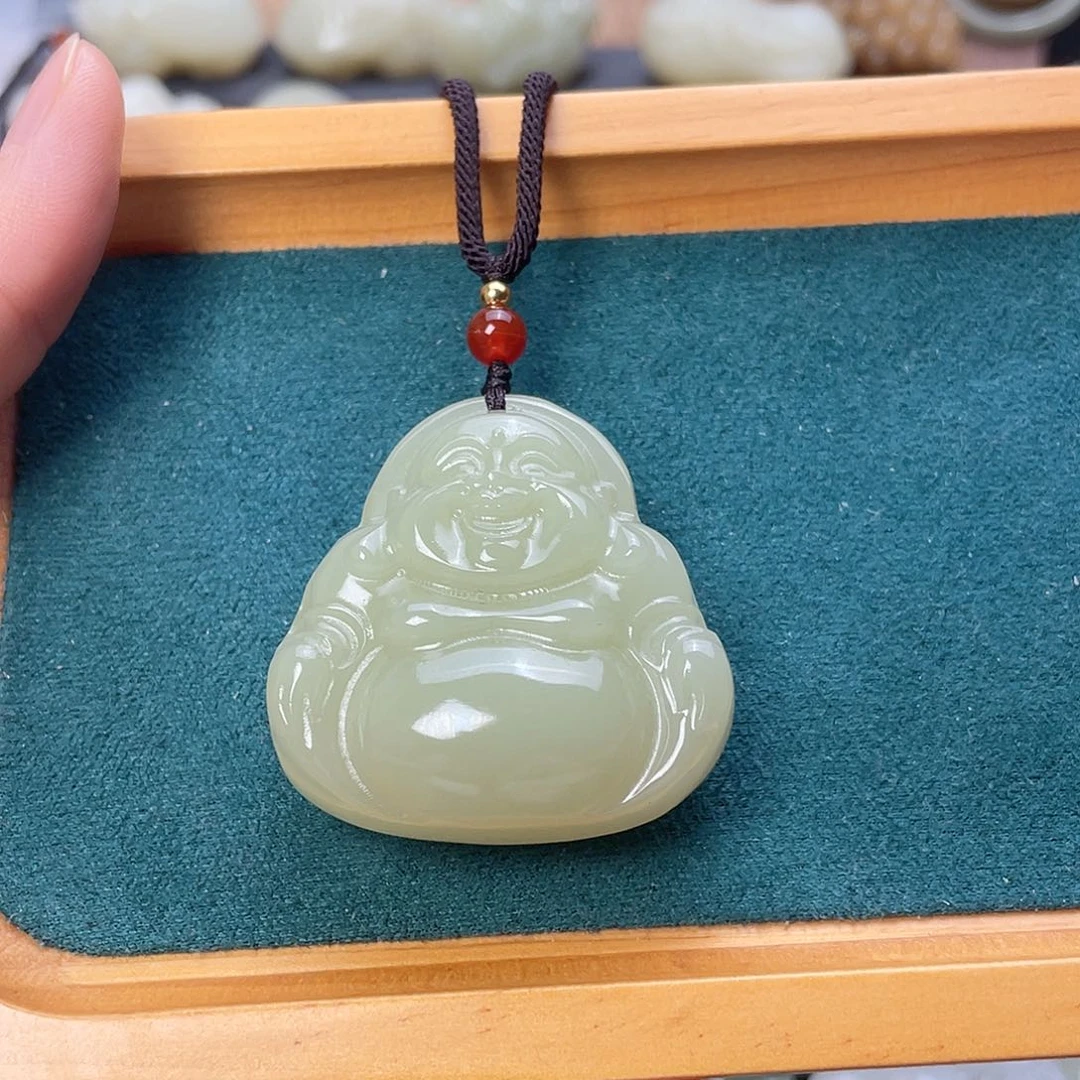 瓷片i*通新疆戈壁三彩盆景石挂件一个