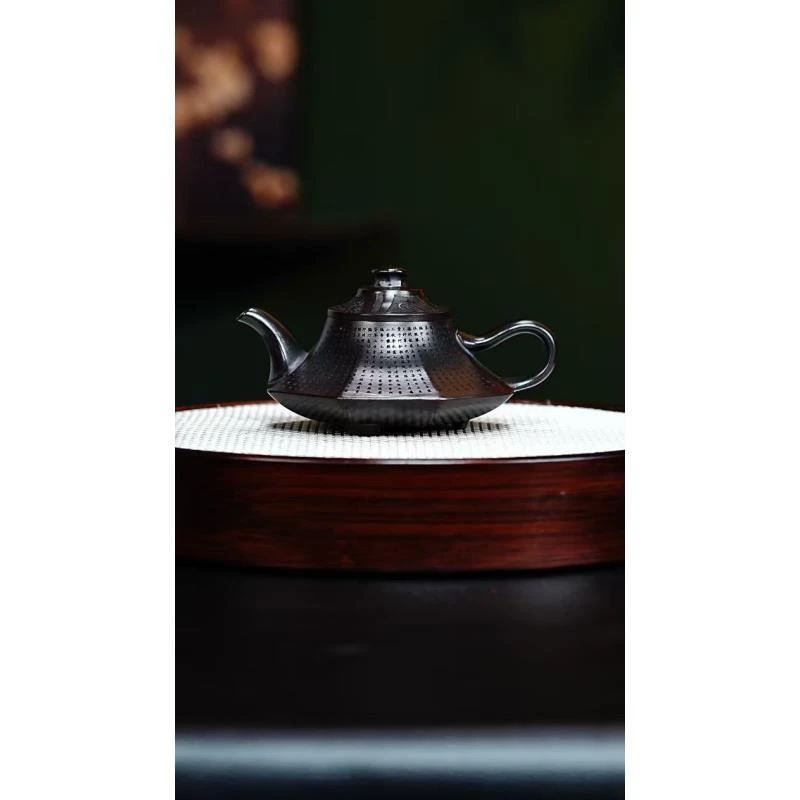 宜兴紫砂 八方云炉 铁血红砂 钱兴芳