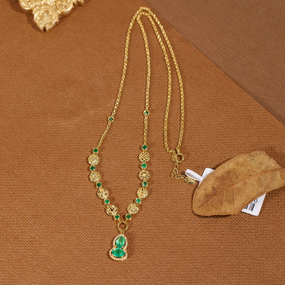 非遗好物分享【歪歪】祖母绿项链*18K金镶嵌（多样性发一）XB-S2016