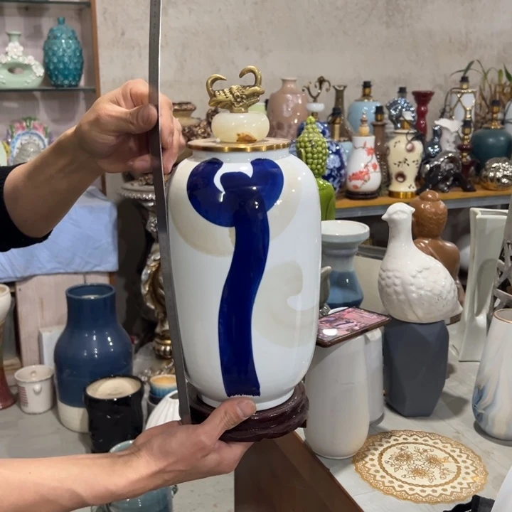 瓶高度38厘米口径9厘米微瑕捡漏底孔底孔