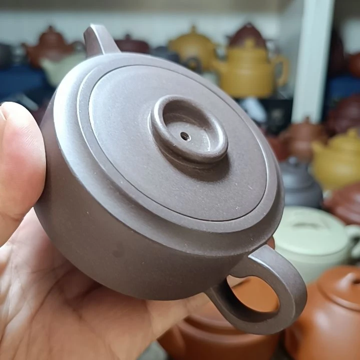紫砂茶盘原矿天青周盘200cc内推半手工