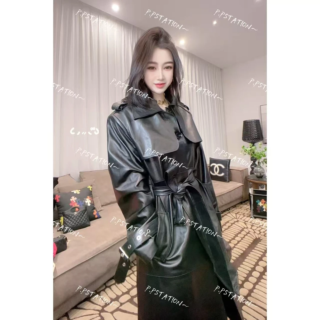 PP 2026 | 如愿 秋冬暖系风轻奢大长款绵羊皮腰带真皮风衣皮衣