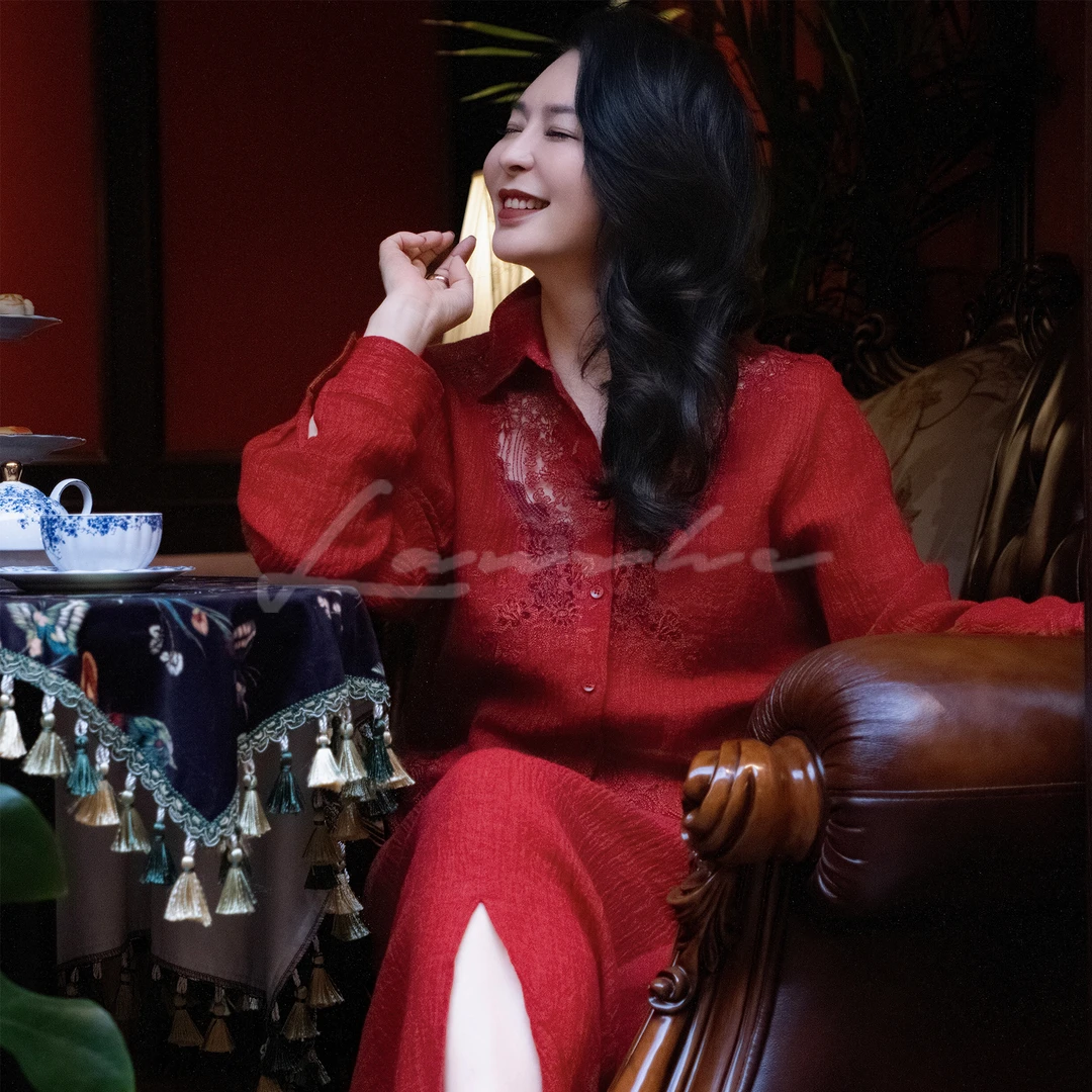 【玫瑰】Lanshe阑舍【VIP】·法式高定水洗褶皱亚麻上衣
