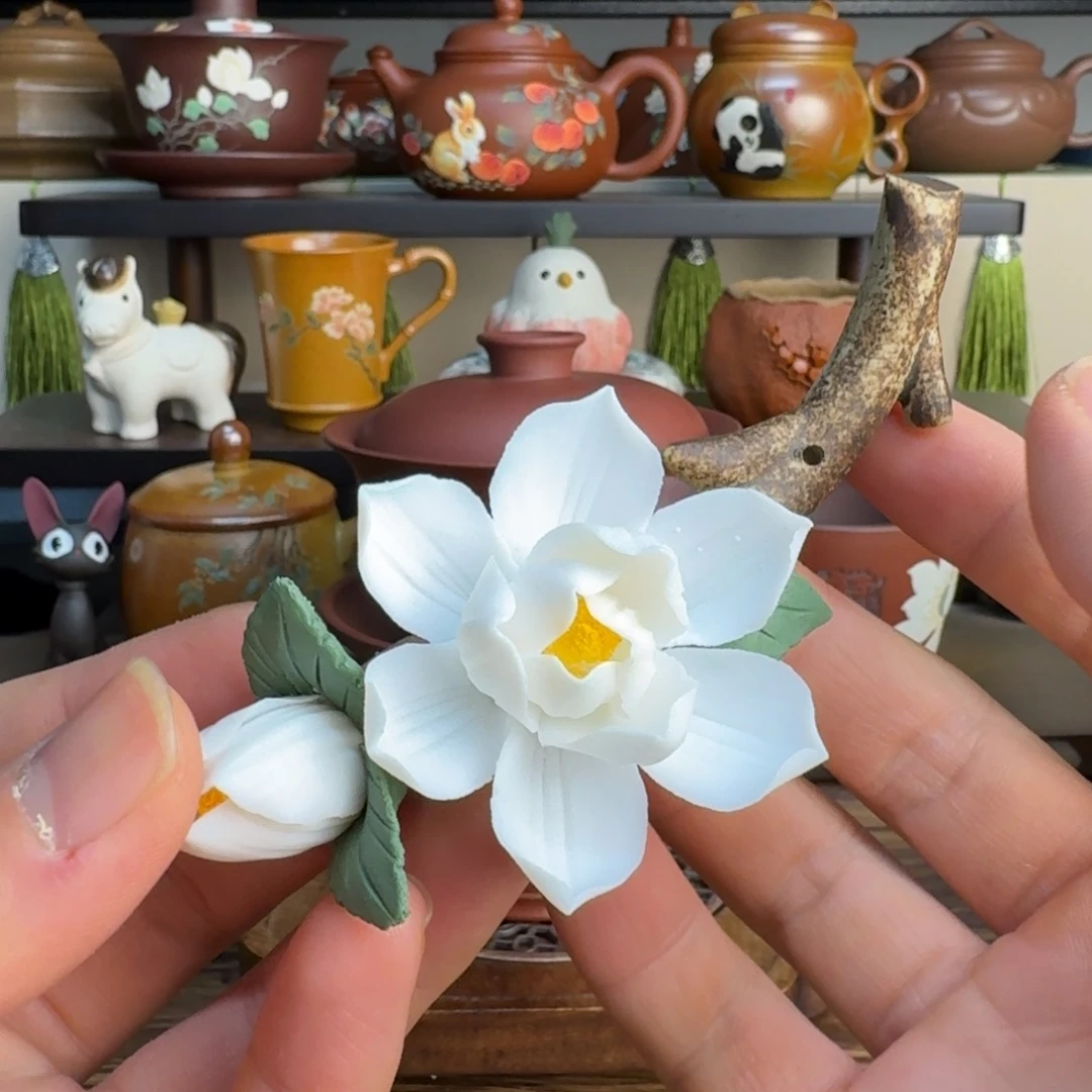 不***了紫砂茶壶茶宠玉兰花