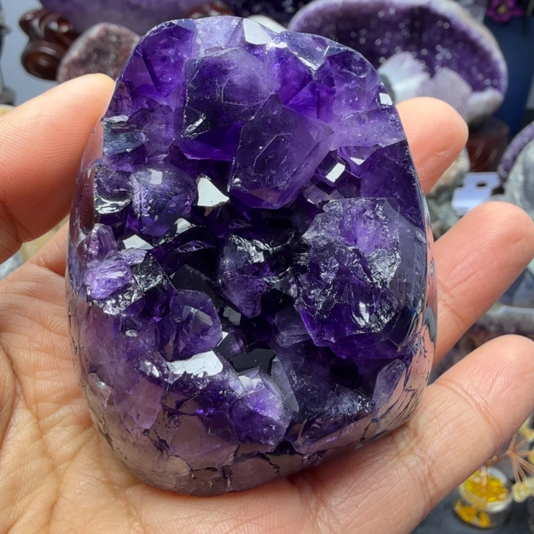 未镶嵌摆件紫晶微瑕放漏