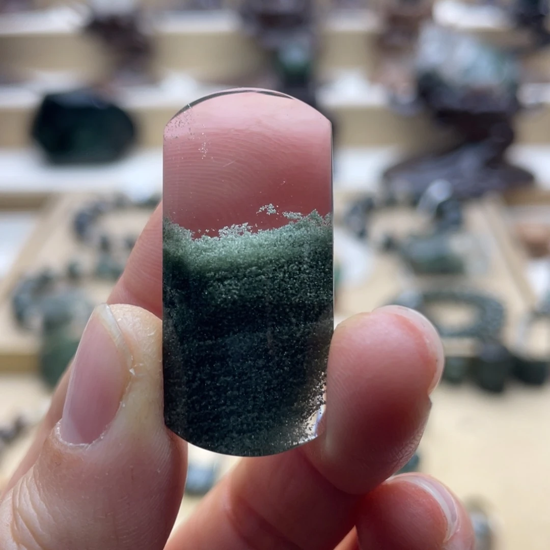 水晶未镶嵌颈饰绿幽灵聚宝盆无事牌