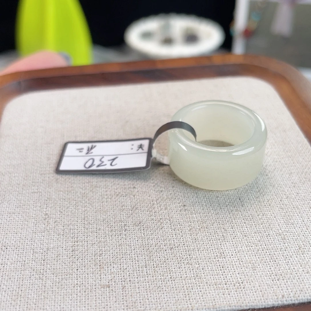 和田玉未镶嵌戒指U119浅晴水原切17.5不退换