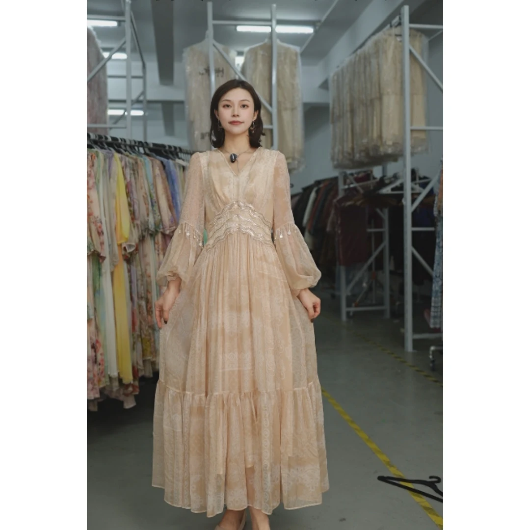 新【2025-林姐真丝】重磅100桑蚕丝连衣裙H9035