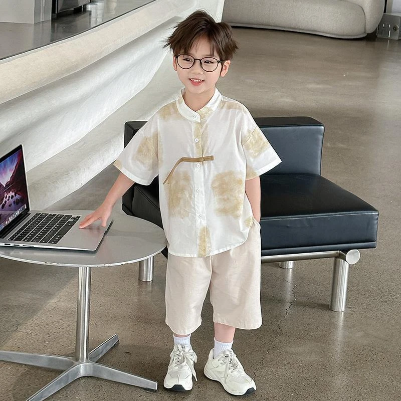 新品巴拉巴拉儿童装男童夏装新中式套装2025新款痞帅洋气男孩宝国