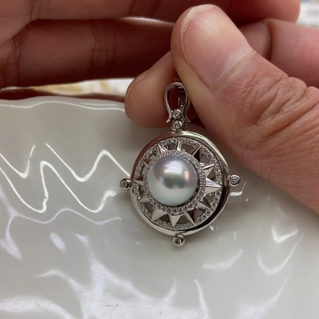 海水珍珠吊坠(不含链)银S925镶嵌