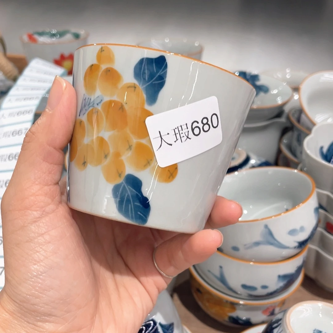 釉下彩纯手绘有瑕