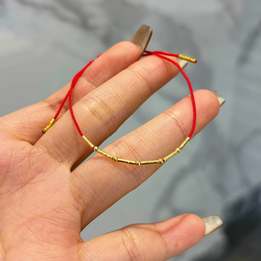 【佳佳专属】18k金竹节节节高升红绳